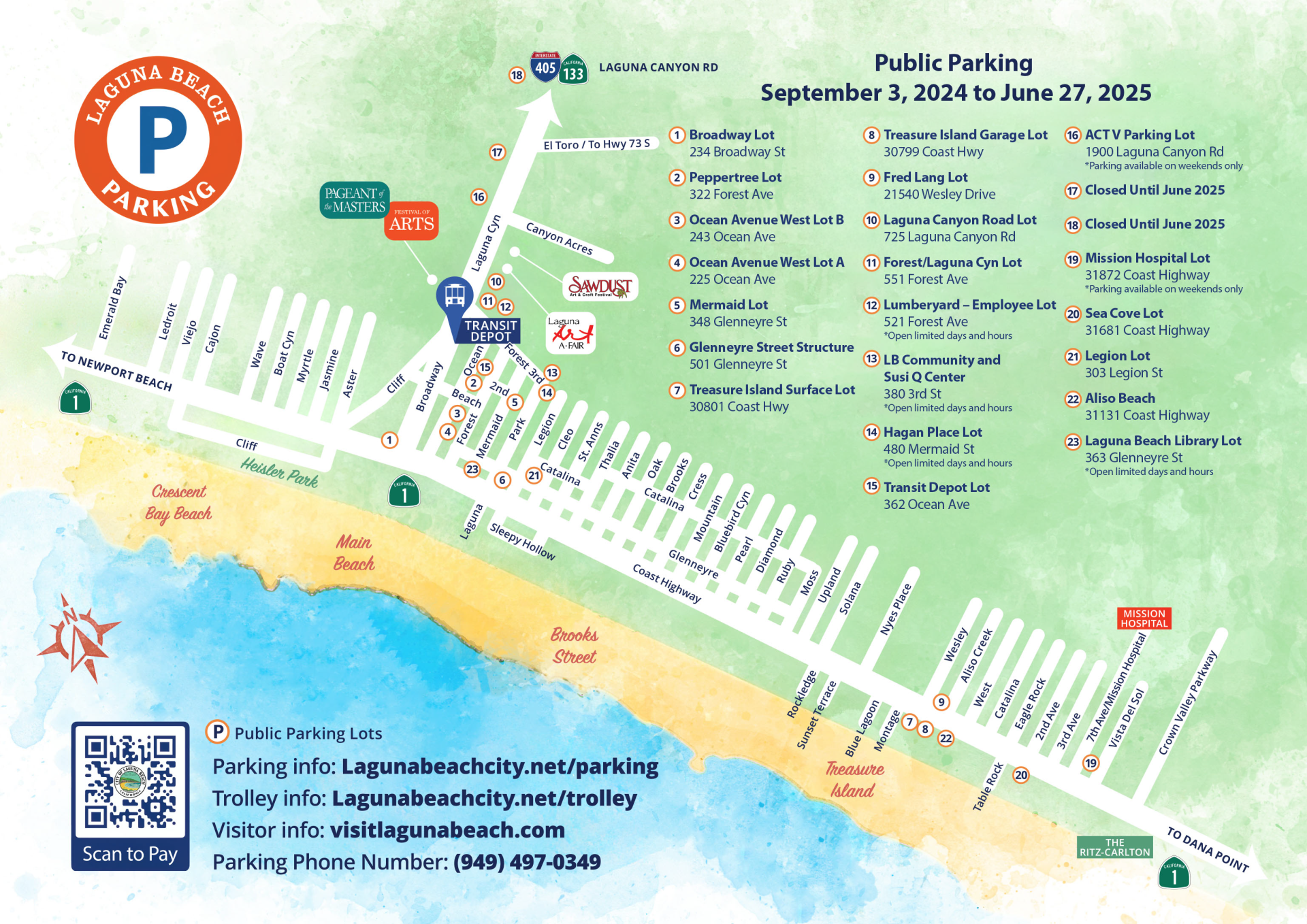 2024-2025 Laguna Off-Season Parking Map